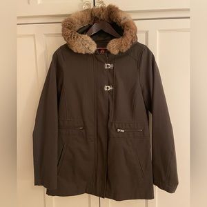Comptoir des Cotonniers Parka with removable lining and fur hood size S